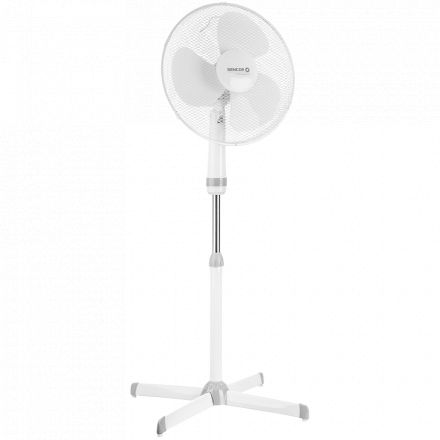 SENCOR Floor fan, power 50 W, 3 speeds, mechanical control, blades 40 cm, power supply: network, White